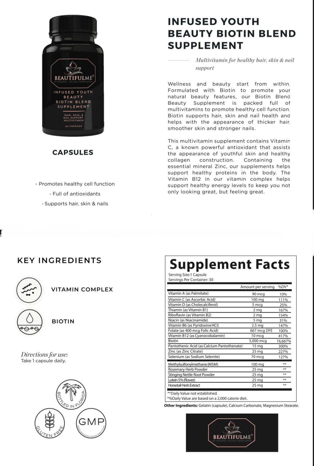 BeautifulMe®️Hair, Skin, Sleep, Focus, and Immune Support
